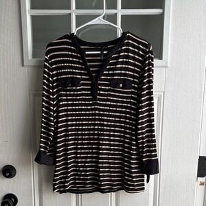 Striped Black and Cream Top